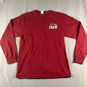 Trader Joe’s Red Crew Long Sleeve T Shirt Men’s Large Port & Company Cotton
